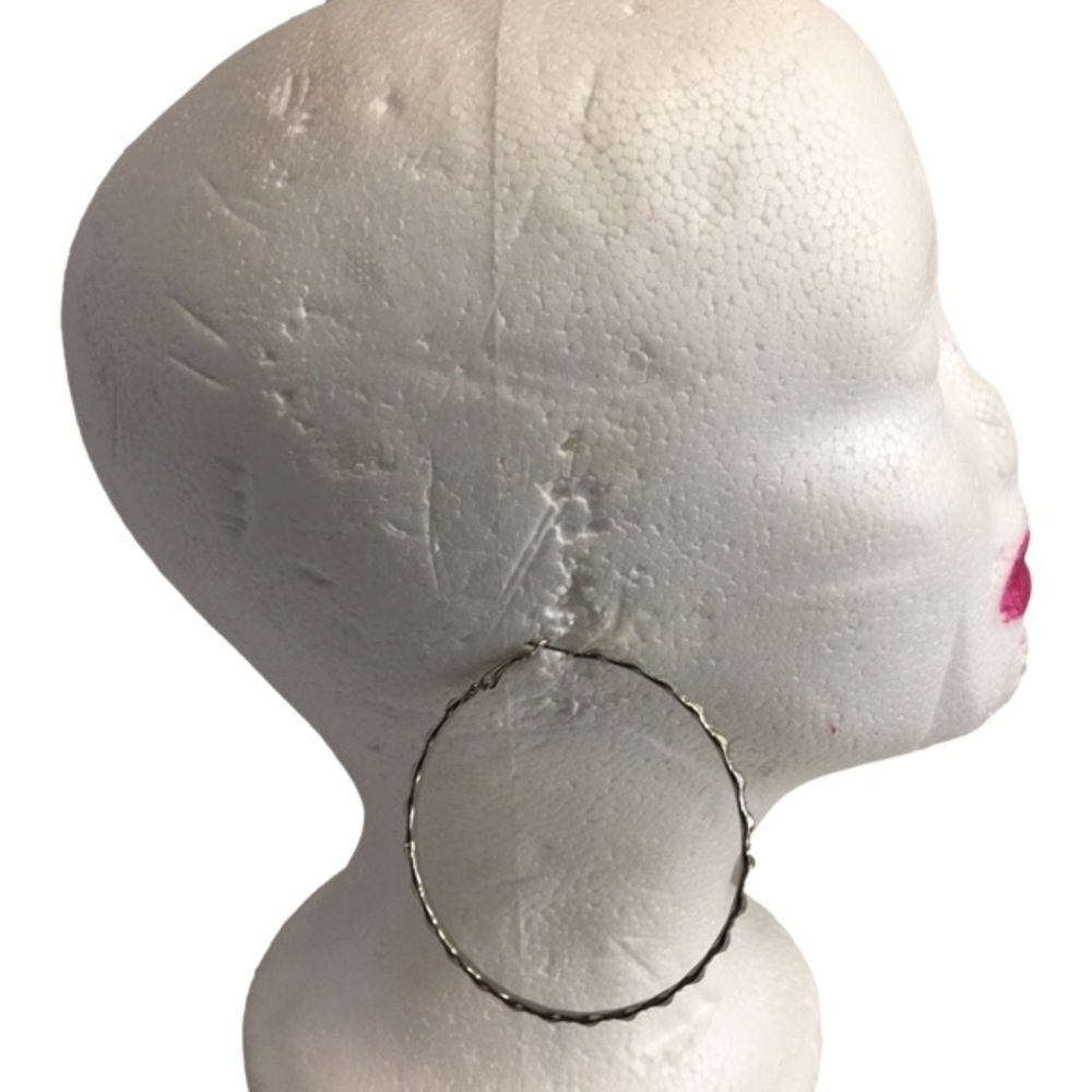 Silver TONE HOOP EARRINGS